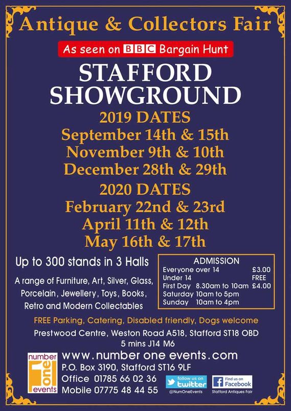 Local Antique Fairs Stafford, Staffordshire